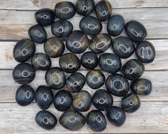 100g Blue Tiger Eye Tumbled Stone, Tumbled Tiger eye Jasper, Bulk Crystals for Jewelry Making, Mineral Collecting, and Crystal Healing #1