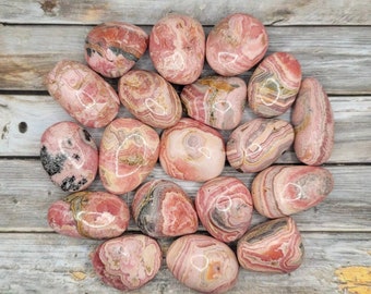 Large Rhodochrosite Tumbled Stone, Tumbled Rhodochrosite Stone, Single Stone, Healing Crystals, Mineral Specimen