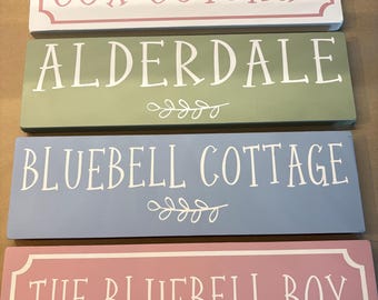 Plaque de chalet / plaque de chalet personnalisée / plaque nom de chalet / campagne chic / shabby chic