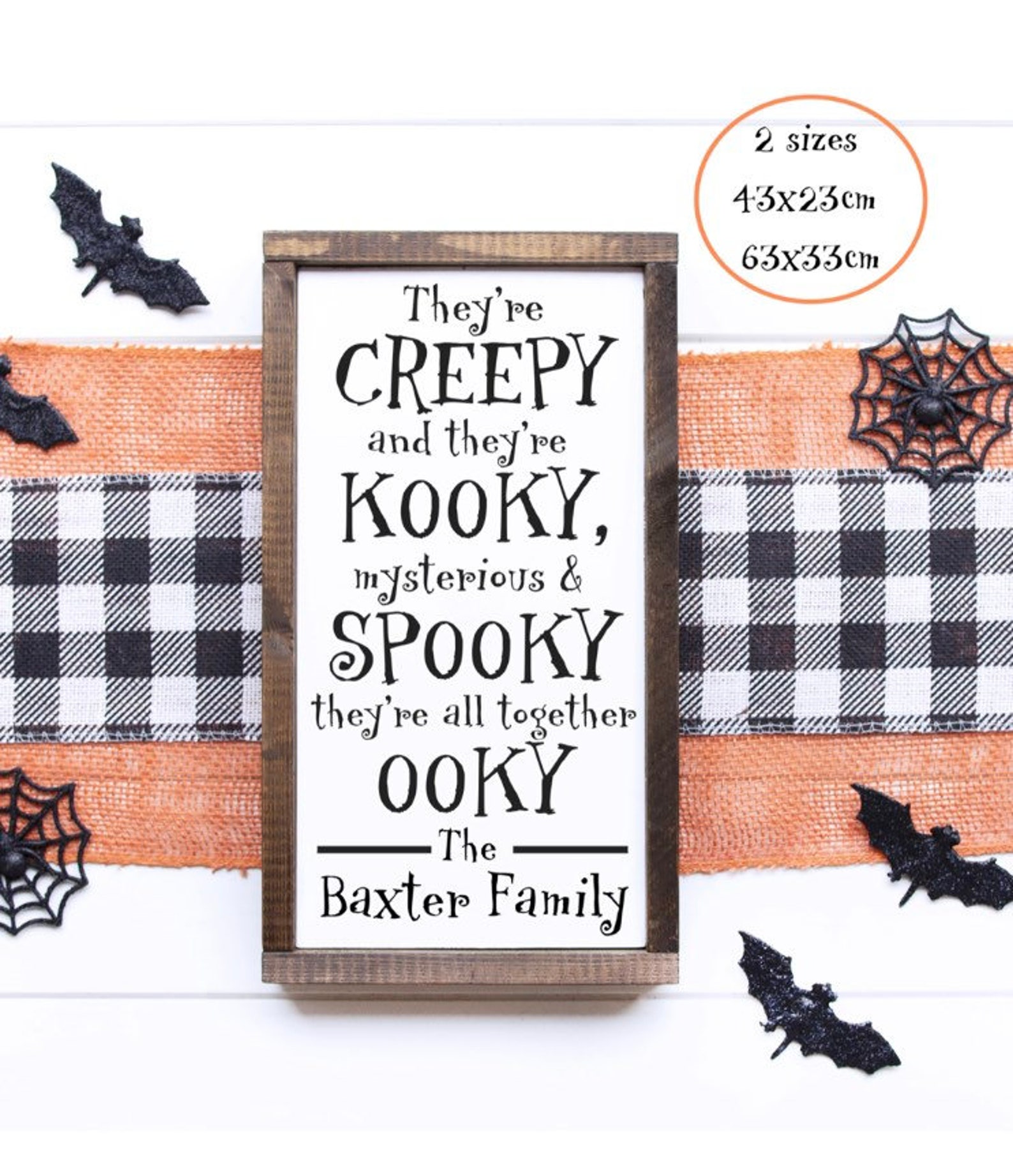 Theyre Creepy and Theyre Kooky / Personalised Halloween Sign - Etsy