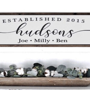 personalised sign / handcrafted / personalised / established / family / farmhouse / country cottage / wedding/ Wood framed farmhouse sign
