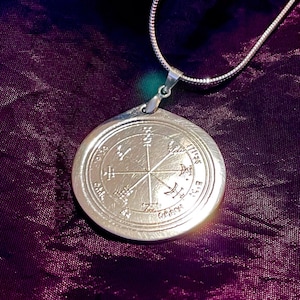 30mm Sterling Silver Double Sided Ultimate  Wealth Discovery Talisman of Jupiter - occult pendant sigil magick spells rituals witchcraft