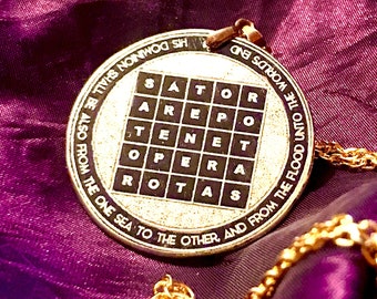 SATOR AREPO TENET Occult Abramelin Grimoire Goetia Demon Magick Magic Ceremonial Witchcraft Talisman Occult Pendant