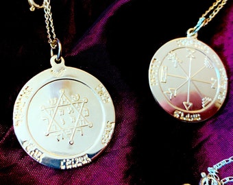 Siegel des Solomon STERLING SILBER viel Luck & Fortune Talisman Jupiter Pentakel Magick Magie zeremonielle Hexerei okkulte Anhänger Halskette