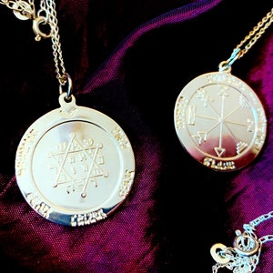 Seal of Solomon STERLING SILVER Good Luck & Fortune Talisman Jupiter Pentacle Magick Magic Ceremonial Witchcraft Occult Pendant Necklace