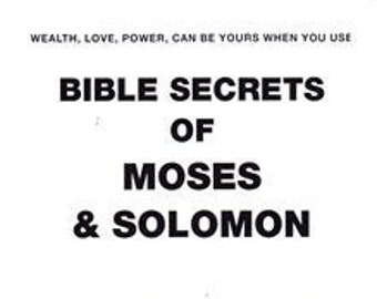 BIBLE Secrets of MOSES & SOLOMON by Carl Nagel