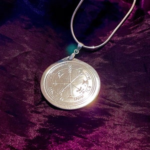 30mm Sterling Silver Single Sided  Divine Vision Talisman of Jupiter - occult talismans spells rituals witchcraft witch pendants sigil