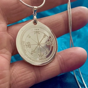 Sterling Silver 2nd Pentacle of The Sun to Control Spirits of The Sun - talisman pendant sigil occult magick spells rituals witchcraft