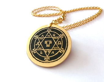 Hexagram of Solomon Occult Key of Solomon Grimoire Goetia Magick Ceremonial Witchcraft Talisman Pendant