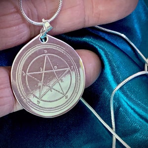 1st Pentacle of Mercury for Calling Spirits 30mm Sterling Silver Talisman - pendant sigil brass silver jewellery witch witchcraft occult