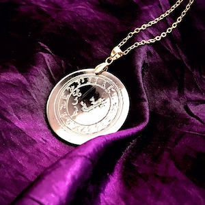 Hand-Crafted Solid Brass Sigil of Lucifer (Polished Brass Finish) - Talisman occult pendant sigil magick witch witchcraft pentacle white