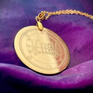 Goetic Demon Sallos Solid Brass Talisman - occult witchcraft spells rituals Pendant Sigil