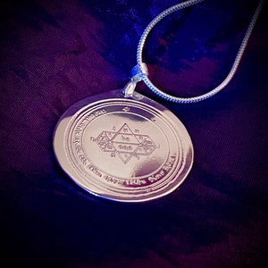 30mm Sterling Silver Single Sided  Divine Vision Talisman of Jupiter - pendant sigil spells rituals occult occultism witchcraft witch