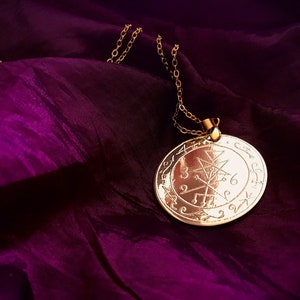 Hand-Crafted Solid Brass Sigil of Lilith (Polished Brass Finish) - Talisman occult occultism pendant sigil magick witch witchcraft pentacle