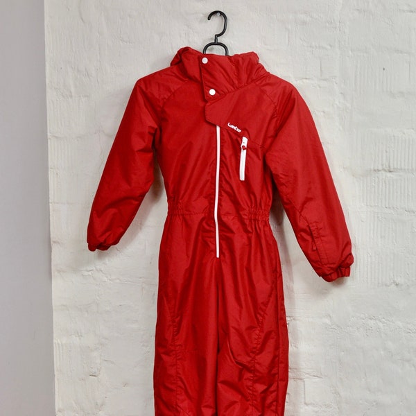 Combinaison de ski vintage pour enfants des années 80 et 90 une pièce combinaison rouge rétro combinaison de ski hipster vêtements d'hiver taille 10 ans