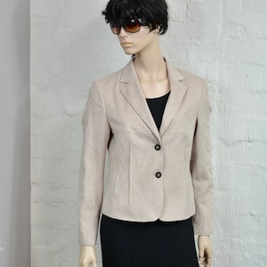 80s Brown Beige Blazer By JOSEPH JANARD Padded  jacket  Size M  Made in Germany