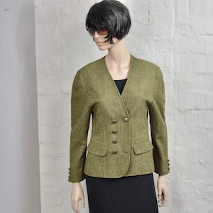Pure New Wool women blazer 90&#39;s BRIAN TUCKER Jacket - GREEN colour Blazer - Size Medium