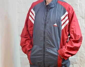 Veste de survêtement ADIDAS à enfiler Bloc de couleur Bleu/Marron/Blanc Taille L