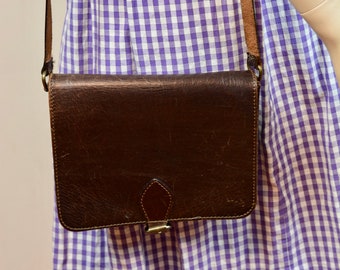 Dark Brown Shoulder Bag, Cross Body, Genuine leather, Women's ba,  Handmade