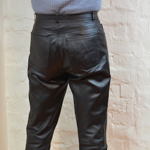 Vintage Biker Leather Pants Genuine Leather Pants Trousers Black Leather Pants Motorcycle Pants Rockstar Leather Size Medium.