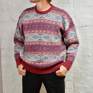 Pure New Wool knitted Sweater By KIRNLAW , Vintage Pure New Wool  knitted Mens sweater. Size XL