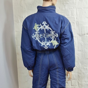 Vintage 80s 90s Ski Suit Blue colour Men Women Unisex Activewear One Piece Ski Suit By XT5 Jumpsuit Hipster Winter Wear Size S/ M
