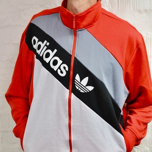 90s  Purple Adidas Sport Jacket Adidas Track Jacket Jogging Jacket Adidas Zipper Jacket Three Stripes Tracksuit Size XL