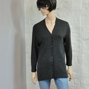 Vintage cardigan jacket blended Merino Wool By St.michael from MARKS& SPENSER, Dark grey colour vomen&#39;s cardigan  Size Large