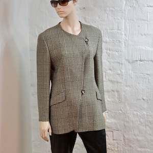 80s Brown Beige Blazer By JOSEPH JANARD 40 Padded  jacket  Size L  Made in Germany