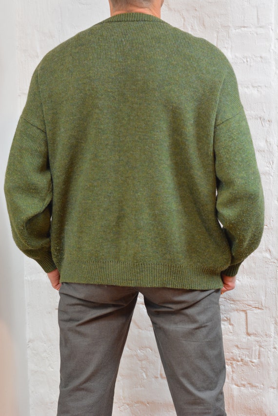 Vintage Wool Sweater Mens, Geometric Print Sweate… - image 3