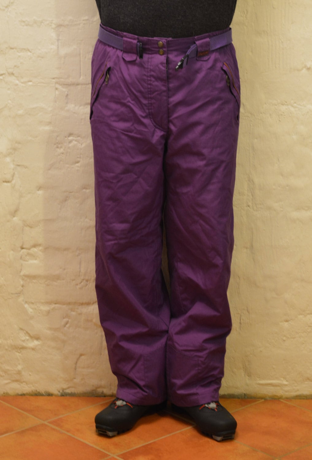 Vintage Ski Suit Pants Belted Vintage Women Purple Ski Pants Etsy