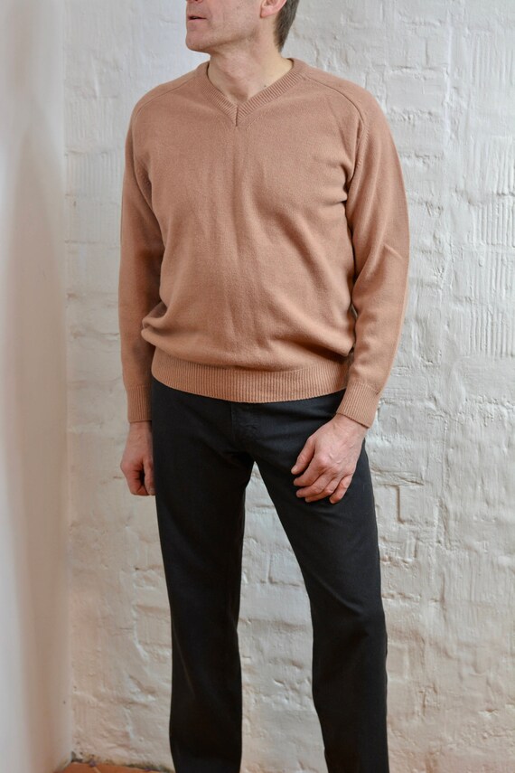 Wool knitted men sweater 80's By Royal Wool Compan