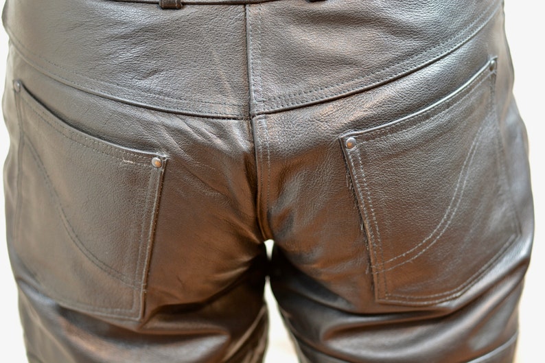 Biker Leather Pants Genuine Leather Pants Trousers Black Leather Pants Motorcycle Pants Rockstar Leather Size M.