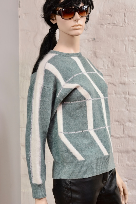 ANGORA Wool blended Women's sweater. Green colour… - image 2