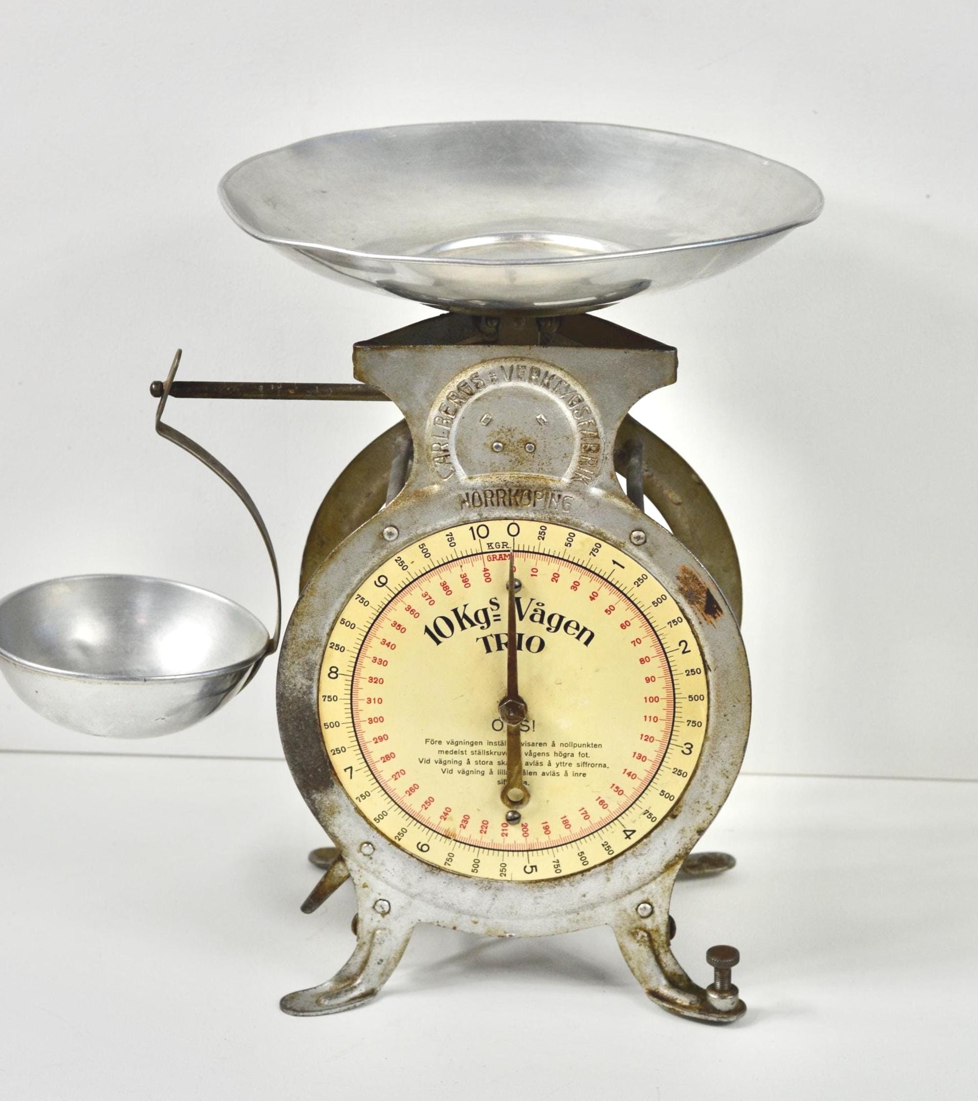 Balance Vintage 10kg – Mécanique, Métal Noir Et Doré, Rétro