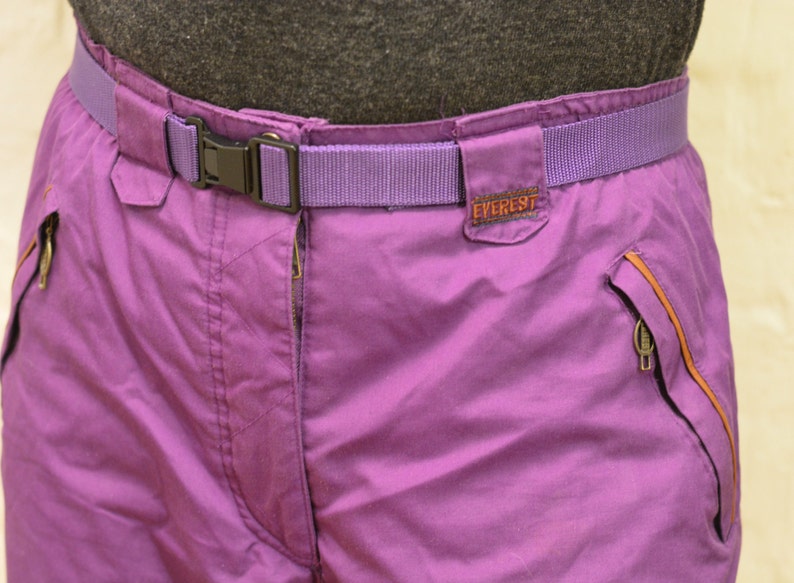 Ski Suit Pants Belted Vintage Women Purple Ski Pants EVEREST Etsy