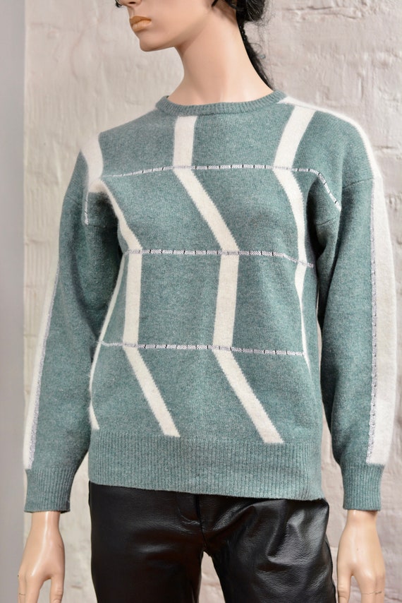 ANGORA Wool blended Women's sweater. Green colour… - image 5