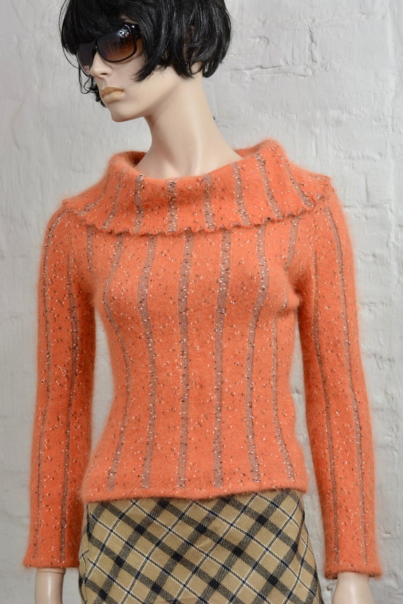 ANGORA Wool blended cardigan terracotta colour Wo… - image 2