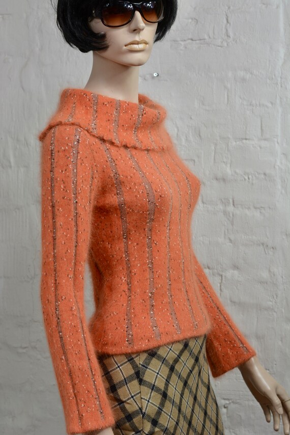 ANGORA Wool blended cardigan terracotta colour Wo… - image 5