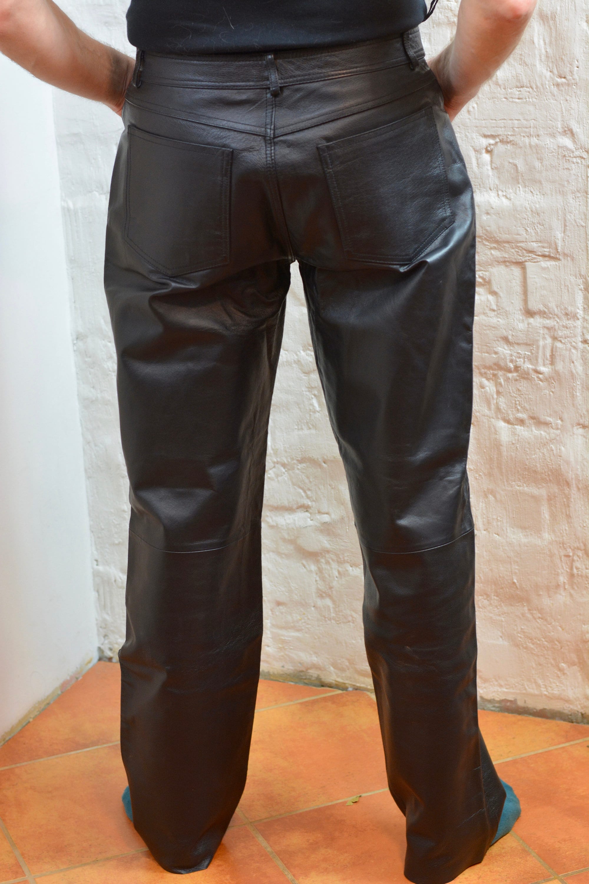 Vintage Biker Leather Pants Genuine Leather Pants Trousers | Etsy