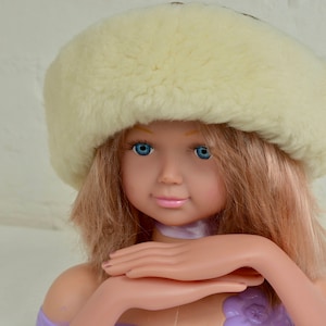 Lamb Fur hat Vintage Cuff Hat By STANTON, genuine fur hat