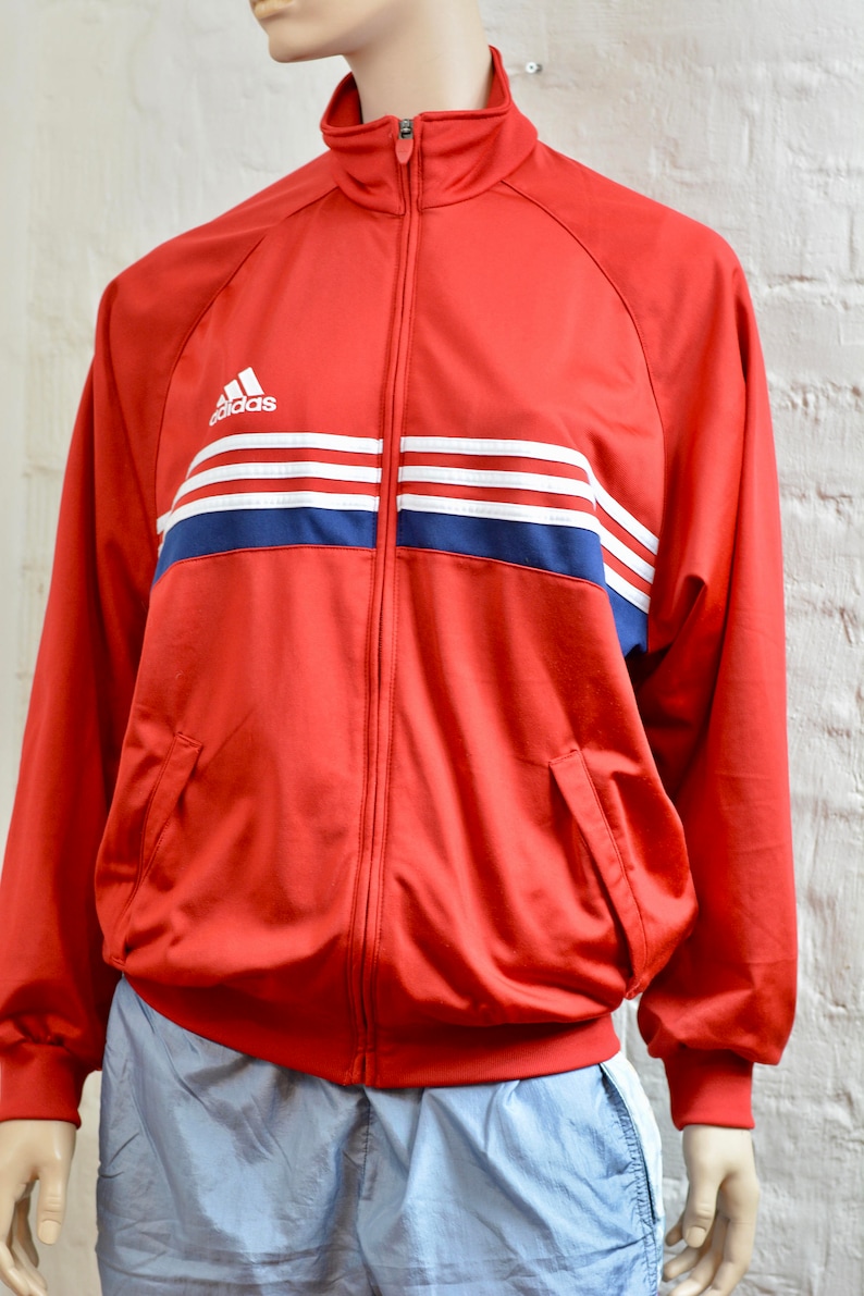 90s Adidas Tracksuit Top Jacket Color Block Blue/red/white Size Medium ...