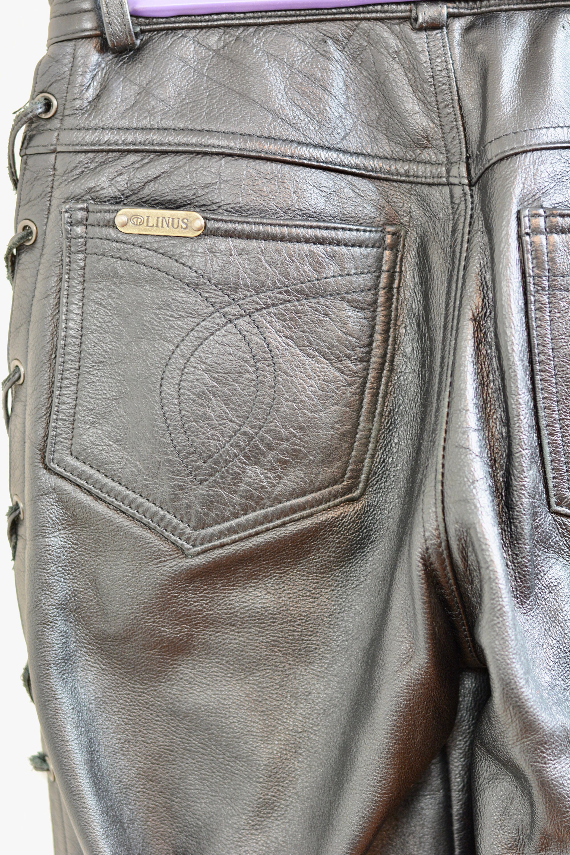 Vintage Biker Leather Pants by LINUS Genuine Leather Pants Vintage Biker Leather Pants by LINUS Genuine Leather Pants