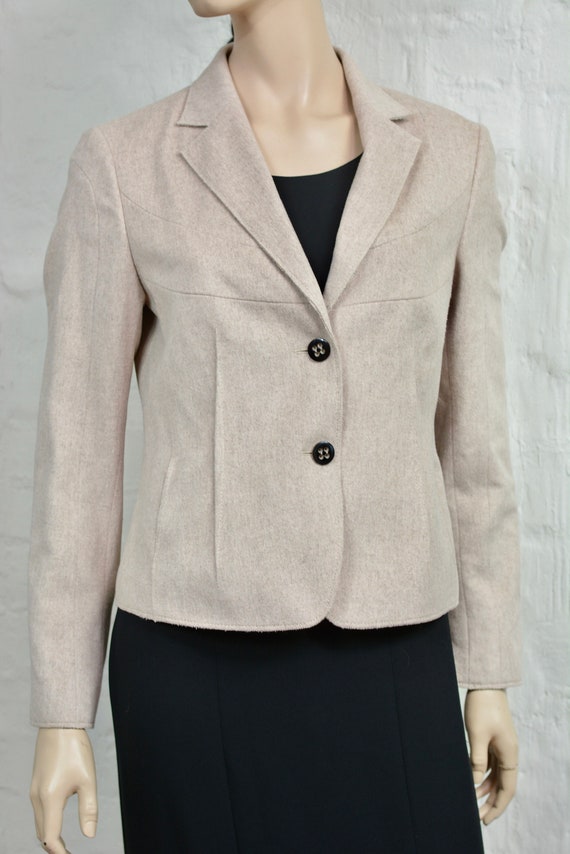 80s Brown Beige Blazer by JOSEPH JANARD Padded Jacket Size M