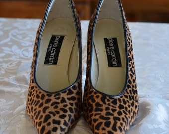 women shoes PIERRE CARDIN Leopard-print calf hair women shoes Size 36