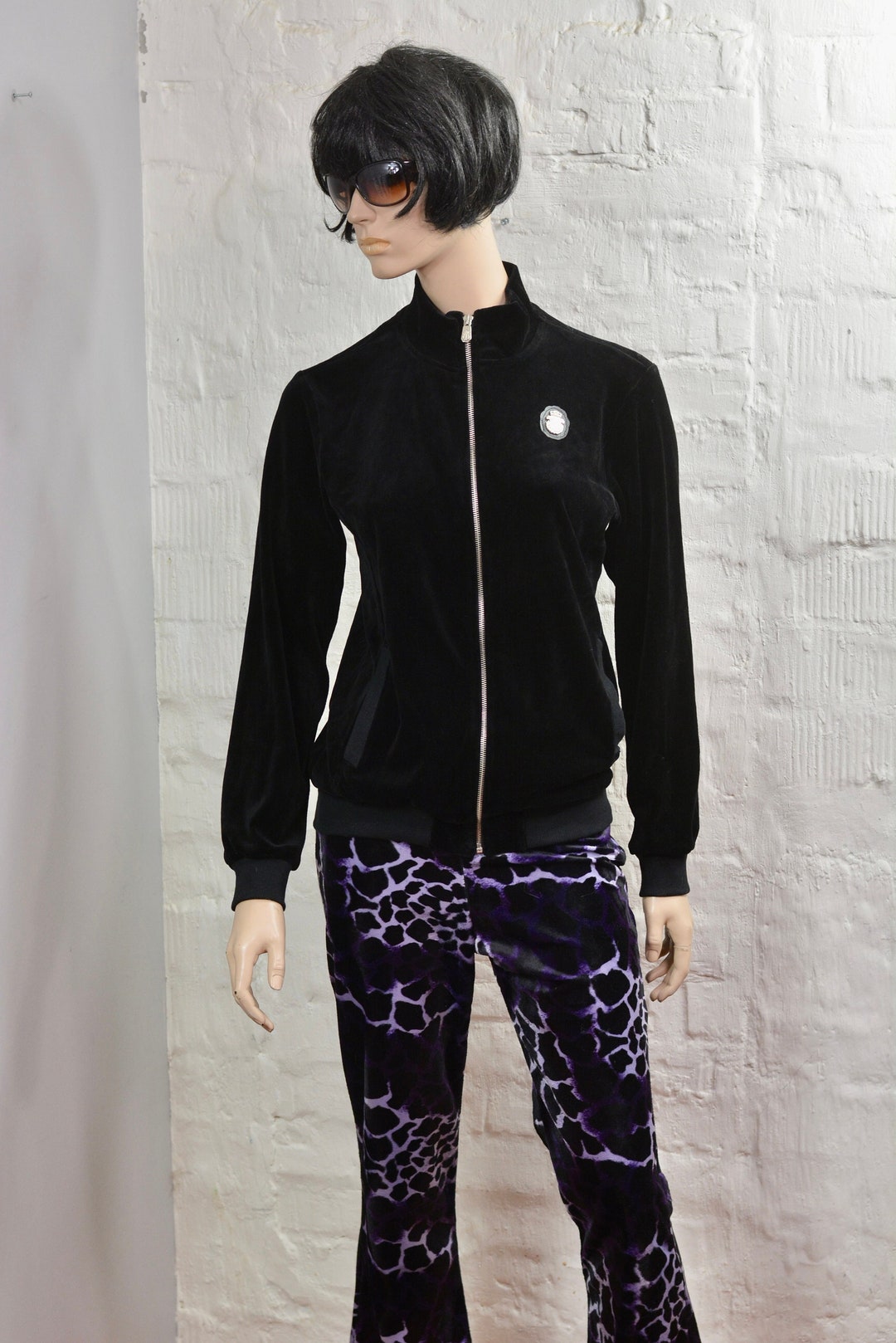 Black Velvet Sport Jacket Black Sportswear Velvet Cardigan Etsy