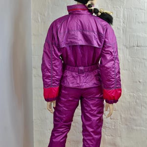 Vintage 90s Ski Suit Women men&#39;s Activewear Purple One Piece Ski Suit By REIMA Jumpsuit Hipster Winter Wear Size S