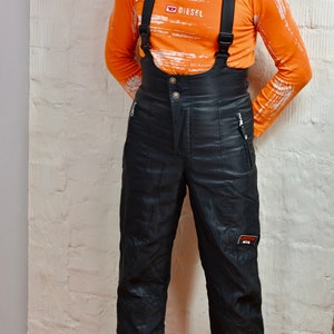 90s Winter Sport Pants, Black Vintage By GIERRE Ski bib pants overalls men/women, Unisex Winter Activewear Pants Size Small