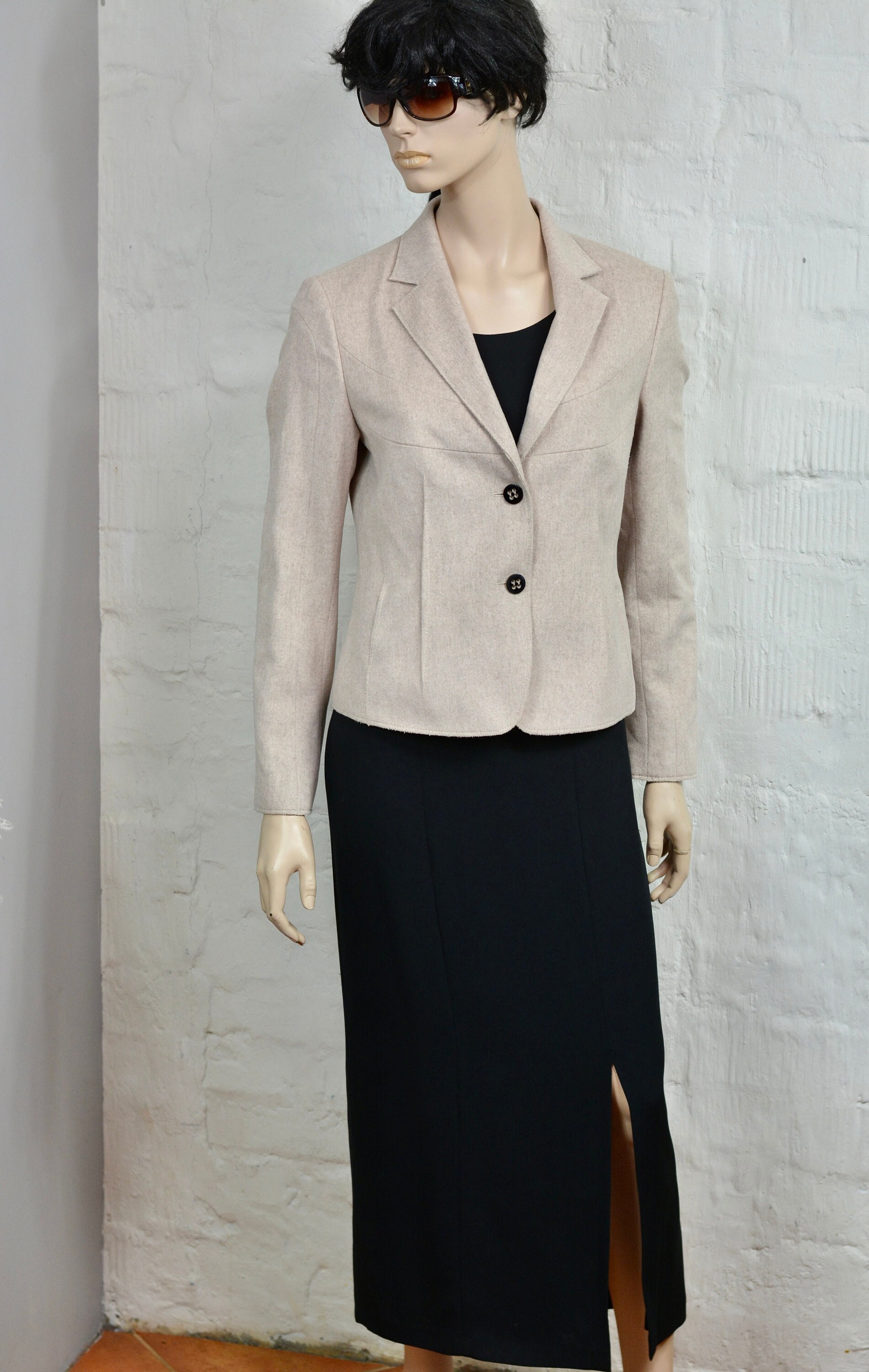 80s Brown Beige Blazer by JOSEPH JANARD Padded Jacket Size M