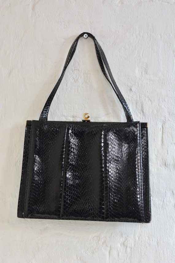Schwarze tasche schlangenoptik Clearance